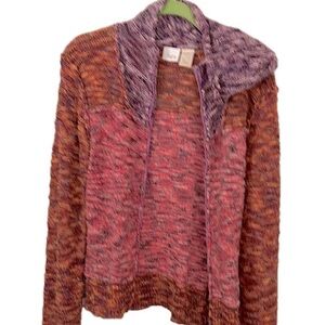 Marled Bright Knit Hoodie Perfect Combination for a Cheery Fall Full Zip Size M